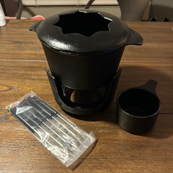 Dansk Kitchen Vintage Dansk Cast Iron Fondue Pot For Cheese Or Chocolate Poshmark